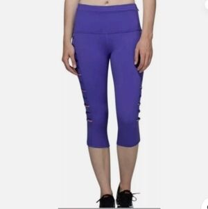 Lululemon Breezy Mesh Iris Flower Crop Leggings Purple Workout Activewear